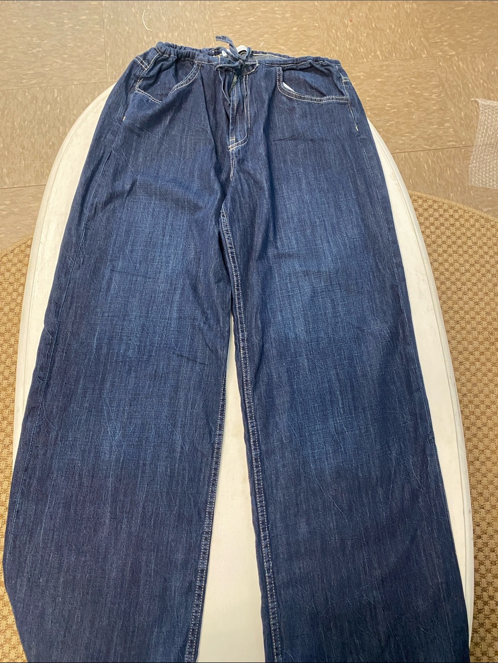Women’s Zara  Drawstring Jeans - Dark Blue